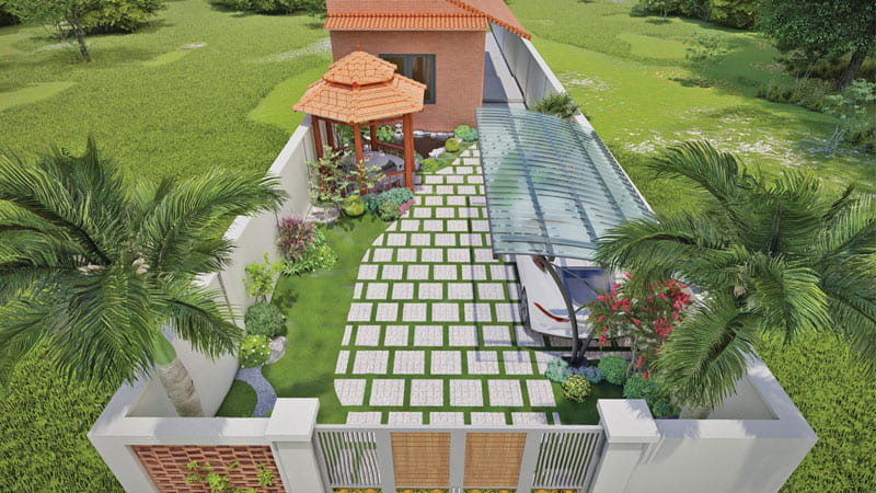 Thi công thiết kế cảnh quan sân vườn biệt thự, Villa 3D